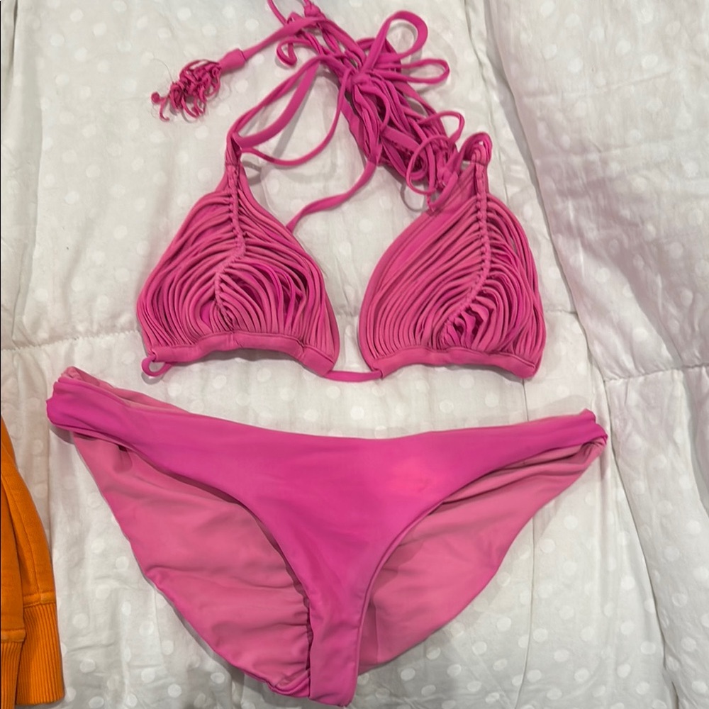 Pink Halter Bikini Set